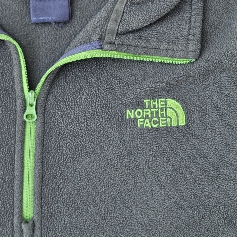 The North Face Fleece Jacket Mens Size Medium Hunter Green Half Zip Pullover